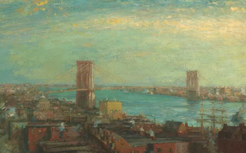 Artwork: Brooklyn Bridge, Henry Ward Ranger (1899) · Art Institute of Chicago, CC0