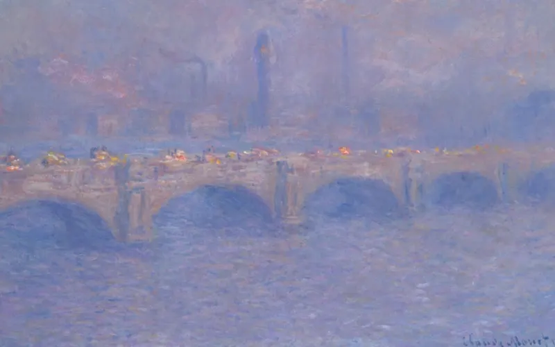 Artwork: Waterloo Bridge, Sunlight Effect, Claude Monet (1903) · Art Institute of Chicago, CC0