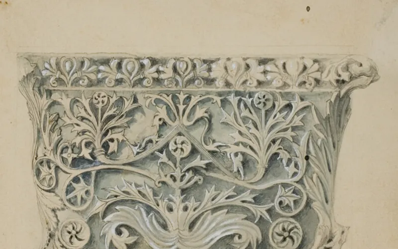 Artwork: Byzantine Column Capital, John Ruskin (n.d.) · Art Institute of Chicago, CC0