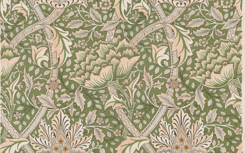 Artwork: Windrush, William Morris (Design 1883, made 1917–25) · Art Institute of Chicago, CC0
