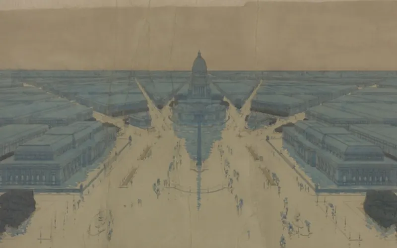 Artwork: View of the Proposed Civic Center Plaza and Buildings, The 1909 Plan of Chicago, Daniel Hudson Burnham (1908) · Art Institute of Chicago, CC0