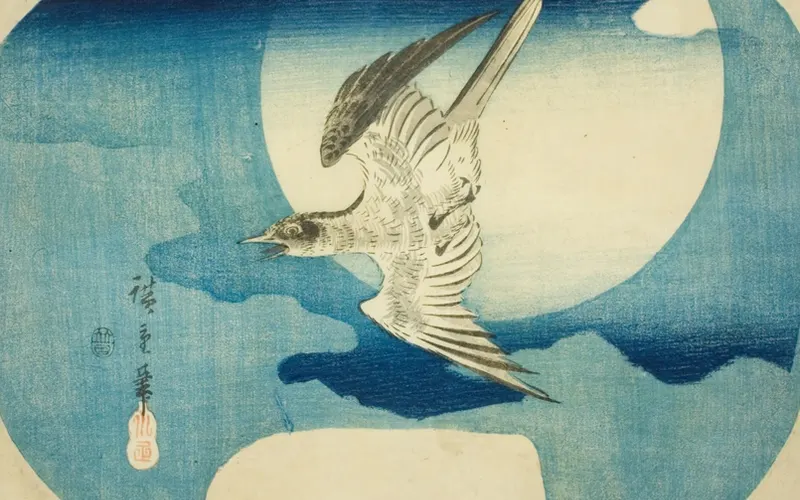 Artwork: A Cuckoo Against the Moon, Utagawa Hiroshige (c. 1843/46) · Art Institute of Chicago, CC0