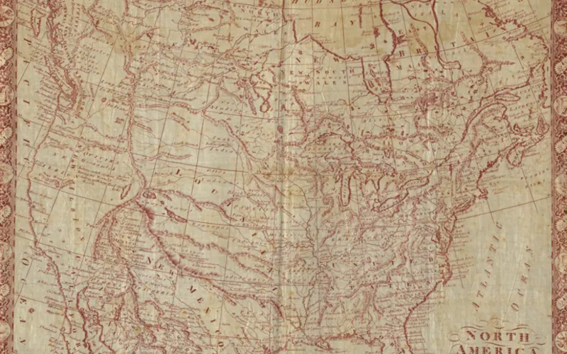 Artwork: Map of North America (Handkerchief), R. Gray (1811) · Art Institute of Chicago, CC0